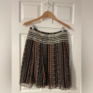 Free People Boho Sequin Wide Waist A-Line Skirt